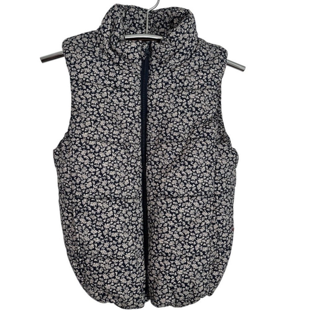 Princess Vera Wang Navy Blue and Gray Floral Puffer Vest